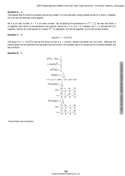 Atar Notes VCE Specialist Maths Units 3&4 Topic Test