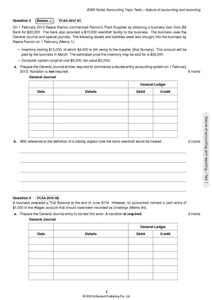 ATAR Notes Accounting Units 3 & 4 Topic test