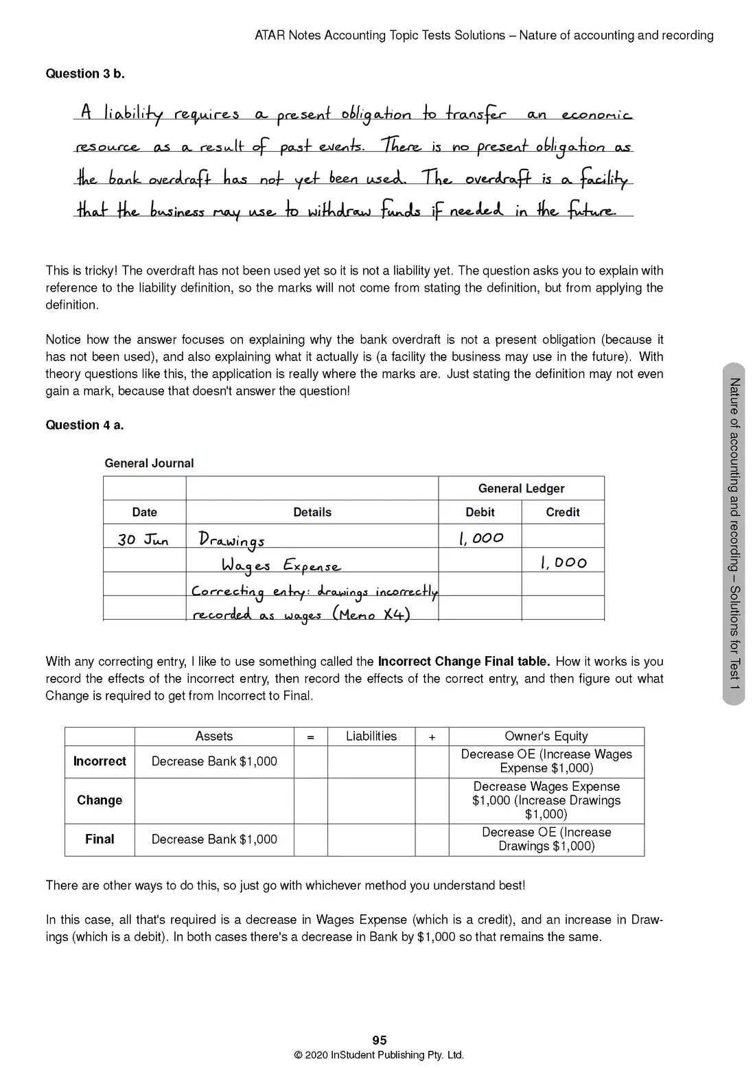 ATAR Notes Accounting Units 3 & 4 Topic test