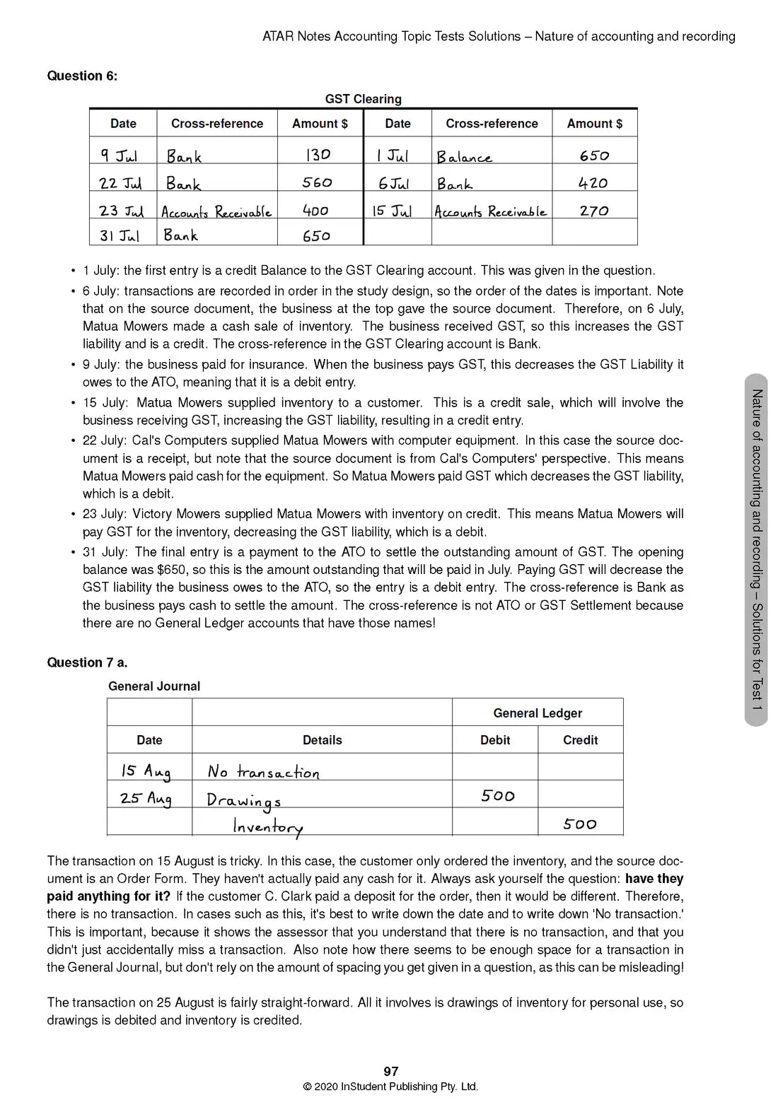 ATAR Notes Accounting Units 3 & 4 Topic test
