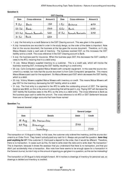 ATAR Notes Accounting Units 3 & 4 Topic test