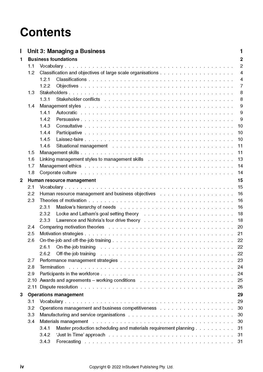 Atar Notes Business Management Units 3&4 Notes