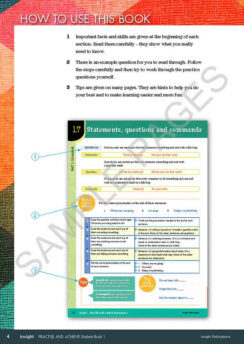 Practice & Achieve Students Book 1 - ( Grammar, Punctuation, Spelling, Vocabulary )