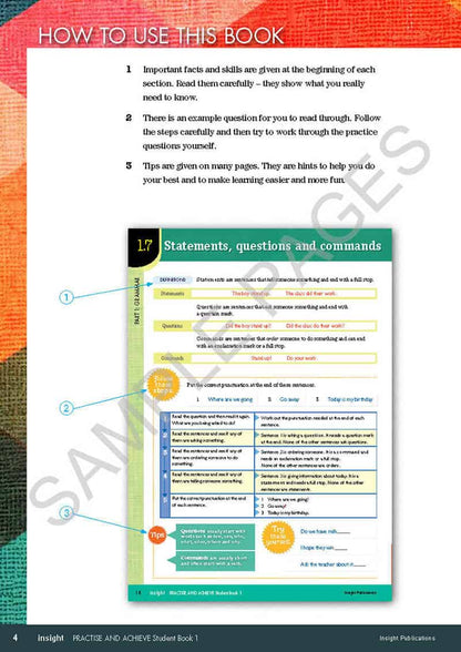 Practice & Achieve Students Book 1 - ( Grammar, Punctuation, Spelling, Vocabulary )