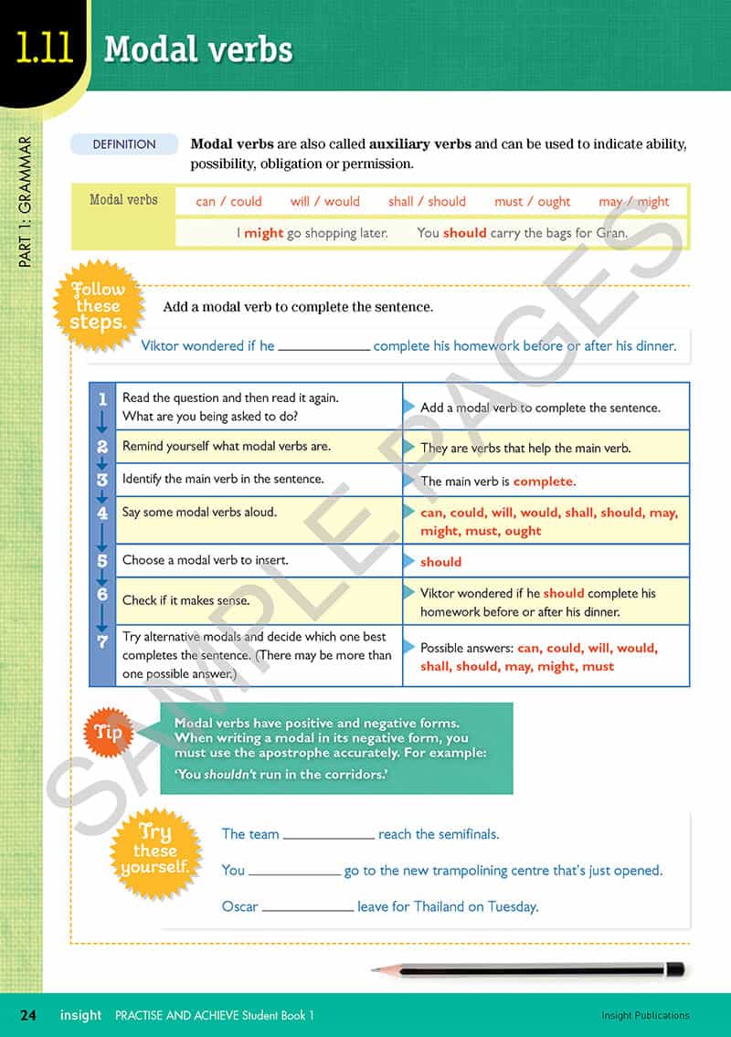 Practice & Achieve Students Book 1 - ( Grammar, Punctuation, Spelling, Vocabulary )