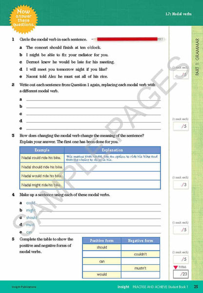 Practice & Achieve Students Book 1 - ( Grammar, Punctuation, Spelling, Vocabulary )