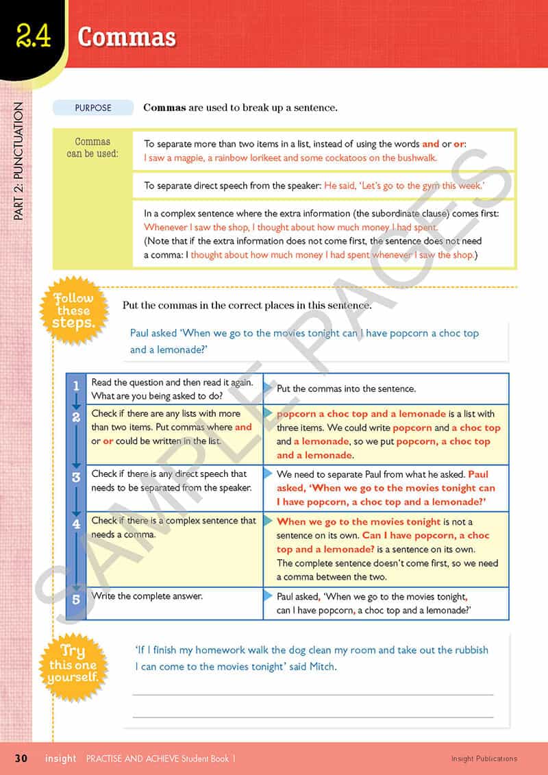 Practice & Achieve Students Book 1 - ( Grammar, Punctuation, Spelling, Vocabulary )