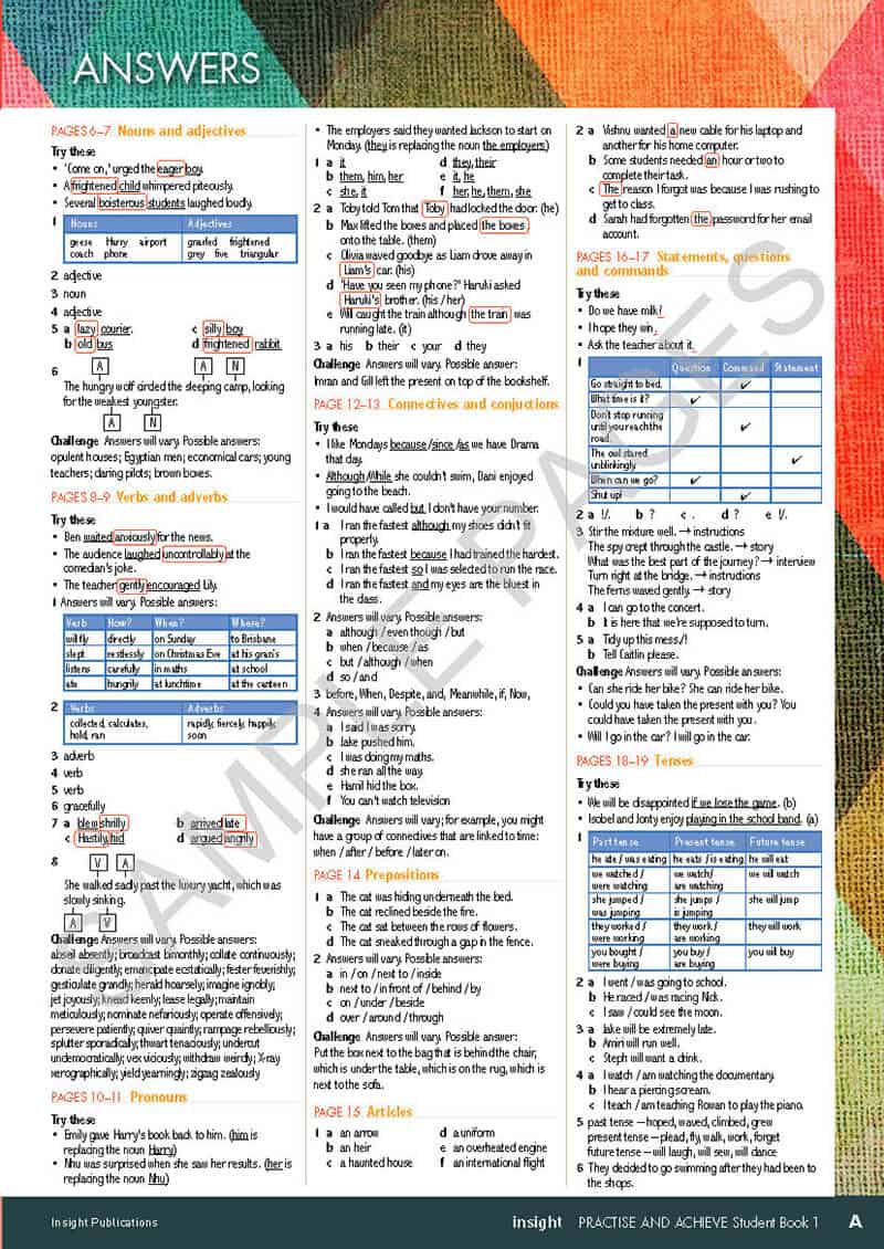 Practice & Achieve Students Book 1 - ( Grammar, Punctuation, Spelling, Vocabulary )