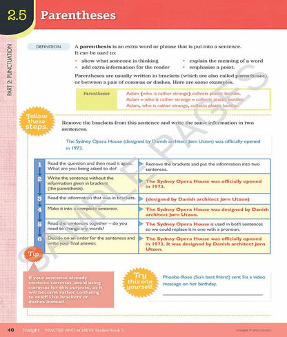 Practice & Achieve Students Book 2 - ( Grammar, Punctuation, Spelling, Vocabulary )