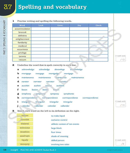 Practice & Achieve Students Book 2 - ( Grammar, Punctuation, Spelling, Vocabulary )