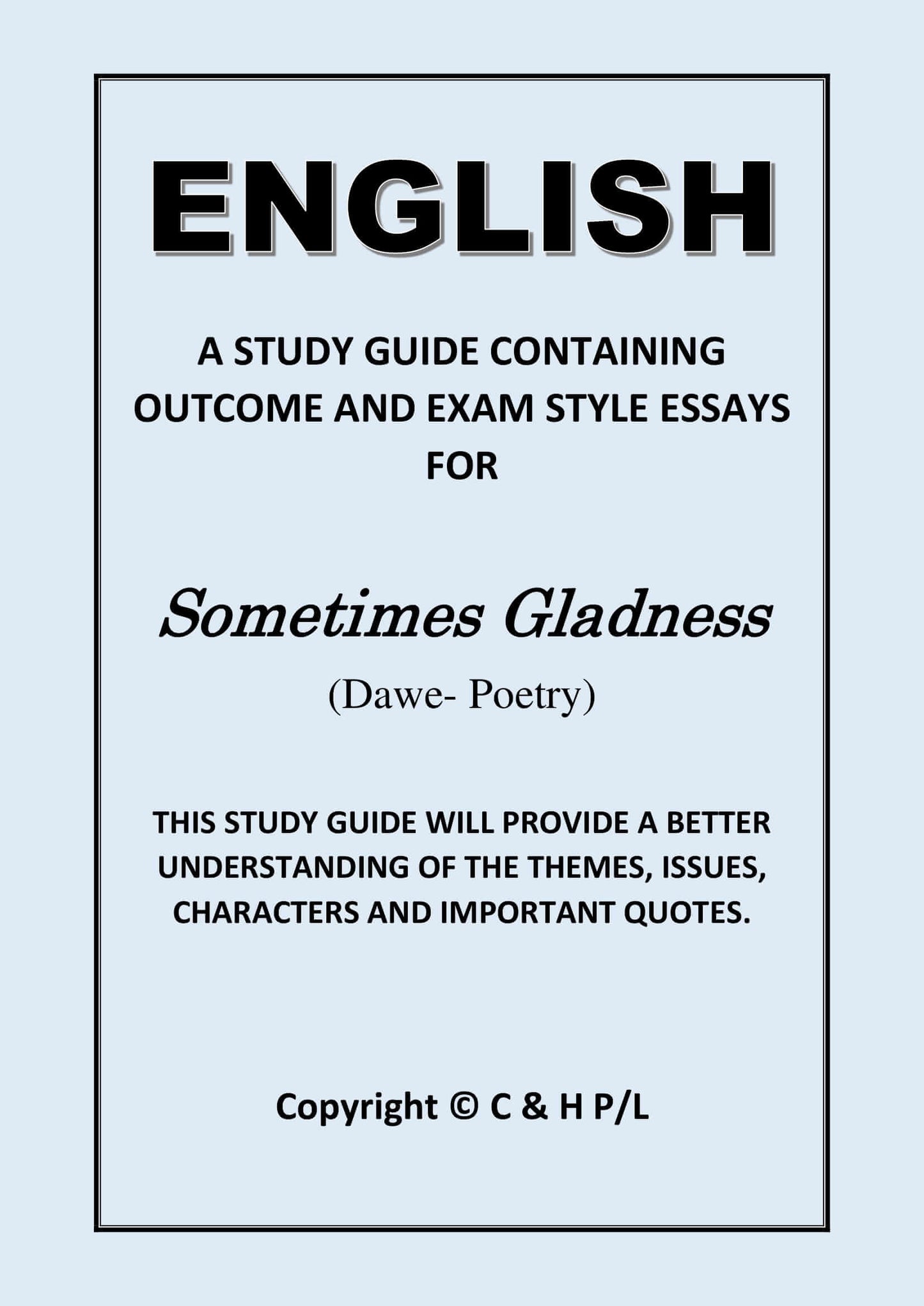 SOMETIMES GLADNESS (SSRC)
