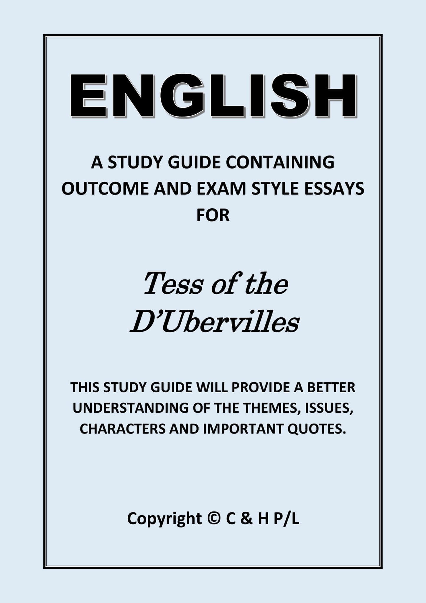 TESS OF THE DUBERVILLES (SSRC)