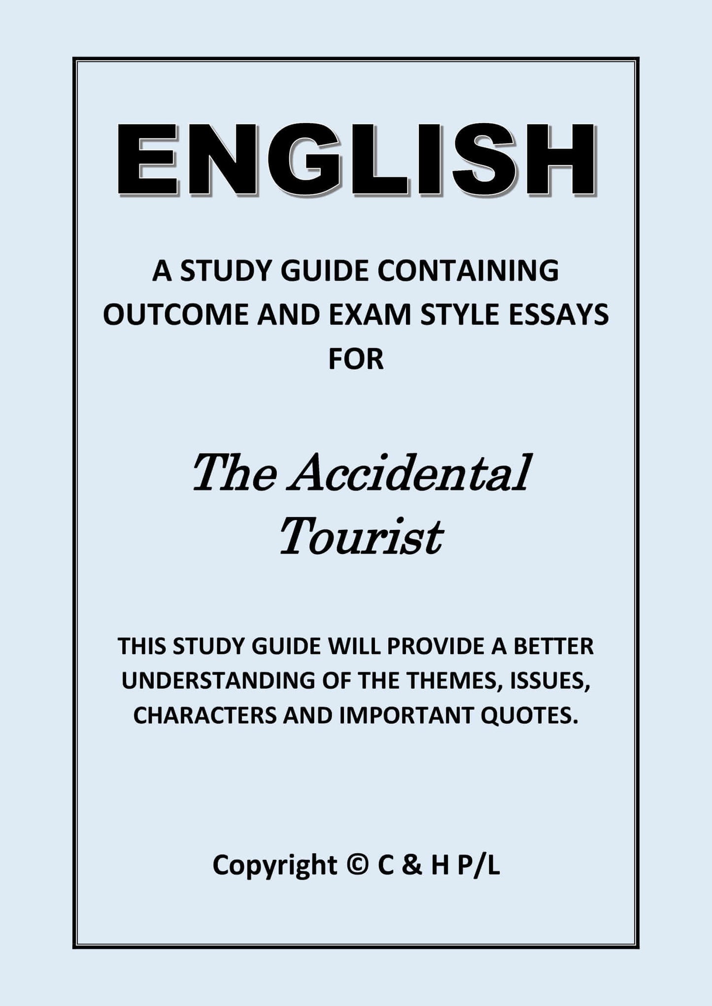 THE ACCIDENTAL TOURIST (SSRC)