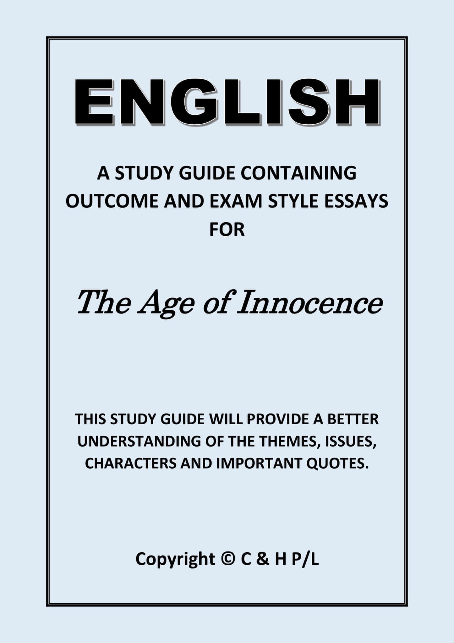 THE AGE OF INNOCENCE (SSRC)