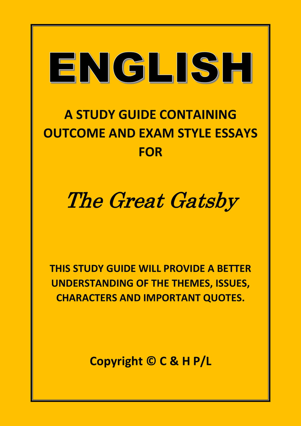 THE GREAT GATSBY (SSRC) – Student Success Resource Centre