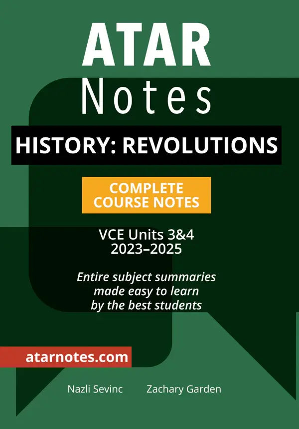 ATAR Notes VCE History Revolutions units 3&4 notes