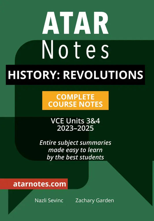 ATAR Notes VCE History Revolutions units 3&4 notes