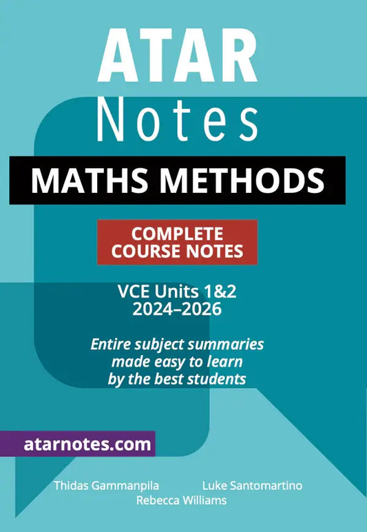 Atar Notes VCE Maths Methods Units 1&2 Notes