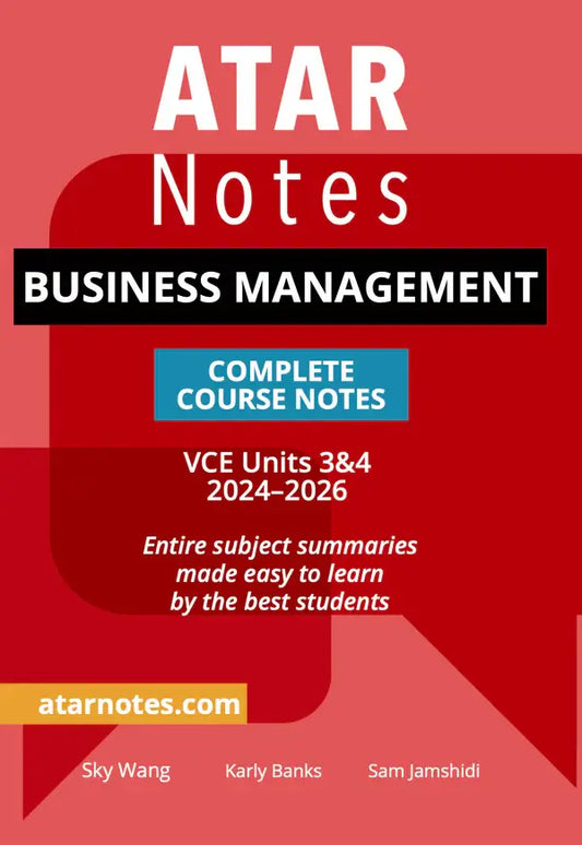 Atar Notes Business Management Units 3&4 Notes
