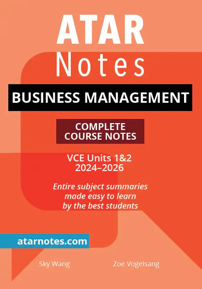 Atar Notes VCE Business Management Units 1&2 Notes