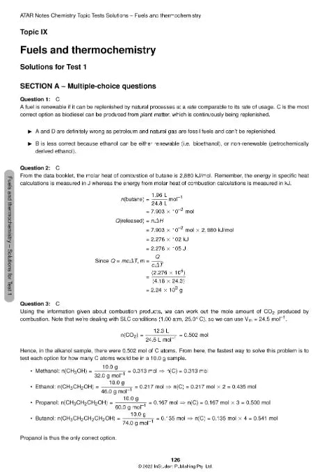 Atar Notes VCE Chemistry Units 3&4 Topic Test