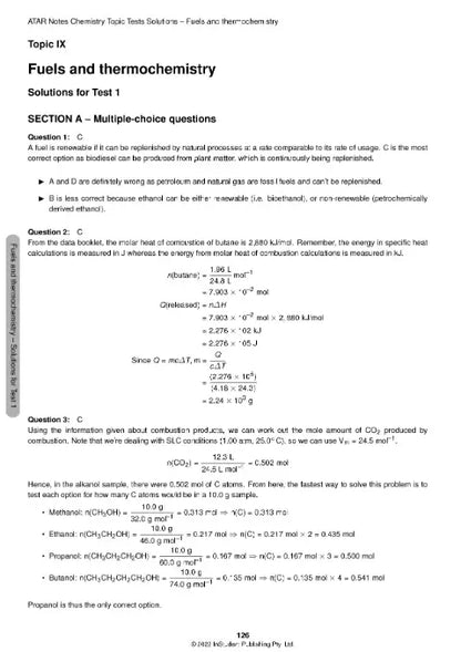 Atar Notes VCE Chemistry Units 3&4 Topic Test