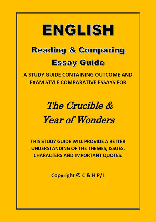 THE CRUCIBLE AND YEAR OF WONDERS (Comparisons-SSRC)