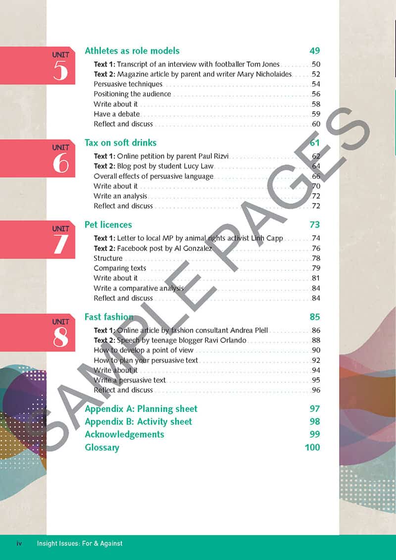 Insight For & Against (Y9-10) (Print & Digital)