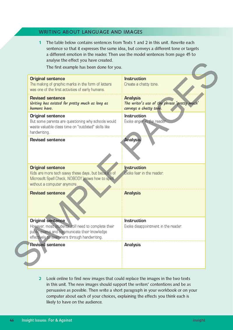 Insight For & Against (Y9-10) (Print & Digital)