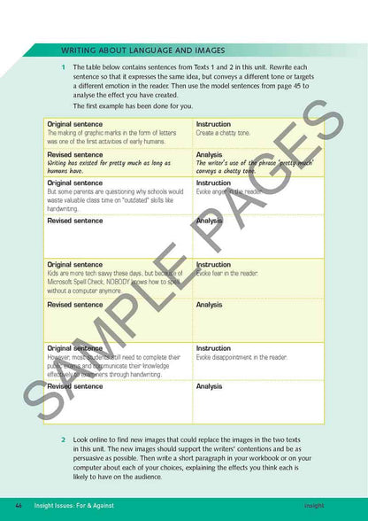 Insight For & Against (Y9-10) (Print & Digital)