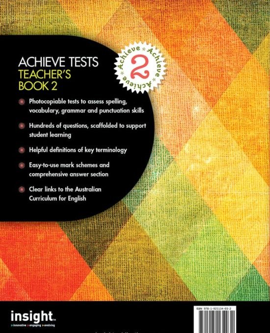 Achieve Tests Teacher’s Book 2 – Junior Secondary Level ( Grammar, Punctuation, Spelling, Vocabulary )