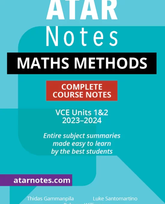 Atar Notes VCE Maths Methods Units 1&2 Notes